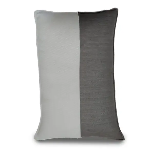 Supreme Recron Comfort Knitted Fabric Pillow Set of 2 Grey and Black Color King Size Pillow